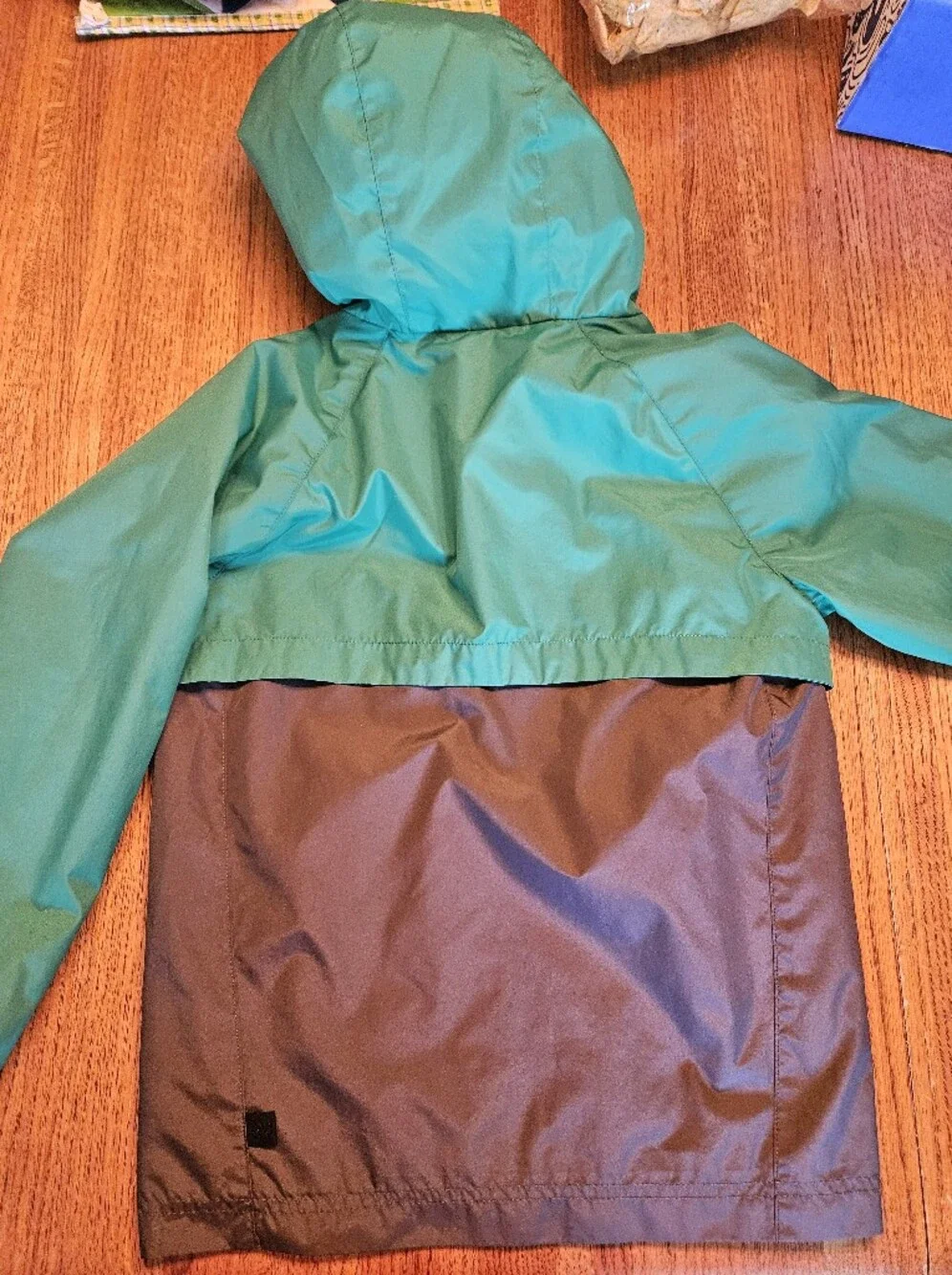 Kids Two-Tone Teal & Charcoal Windbreaker Jacket